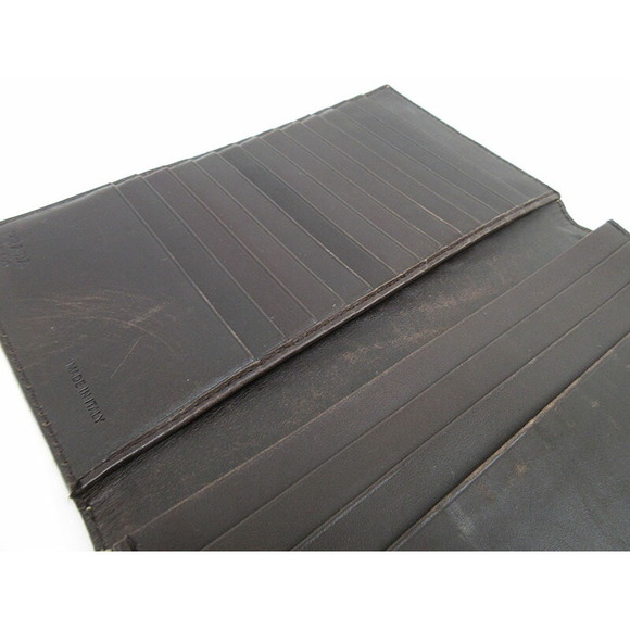 Prada Logo Double Hook Bifold Wallet Brown Jacquard - Picture 9 of 12